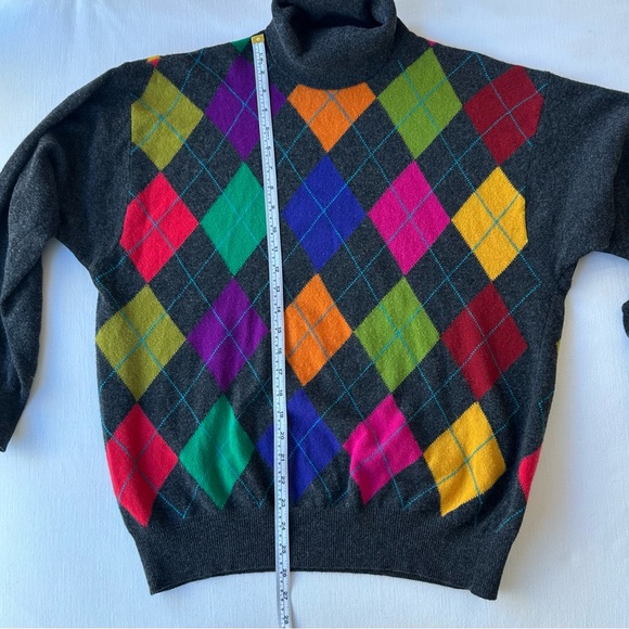 United Colors of Benetton Vintage Argyle turtleneck sweater - Picture 3 of 5